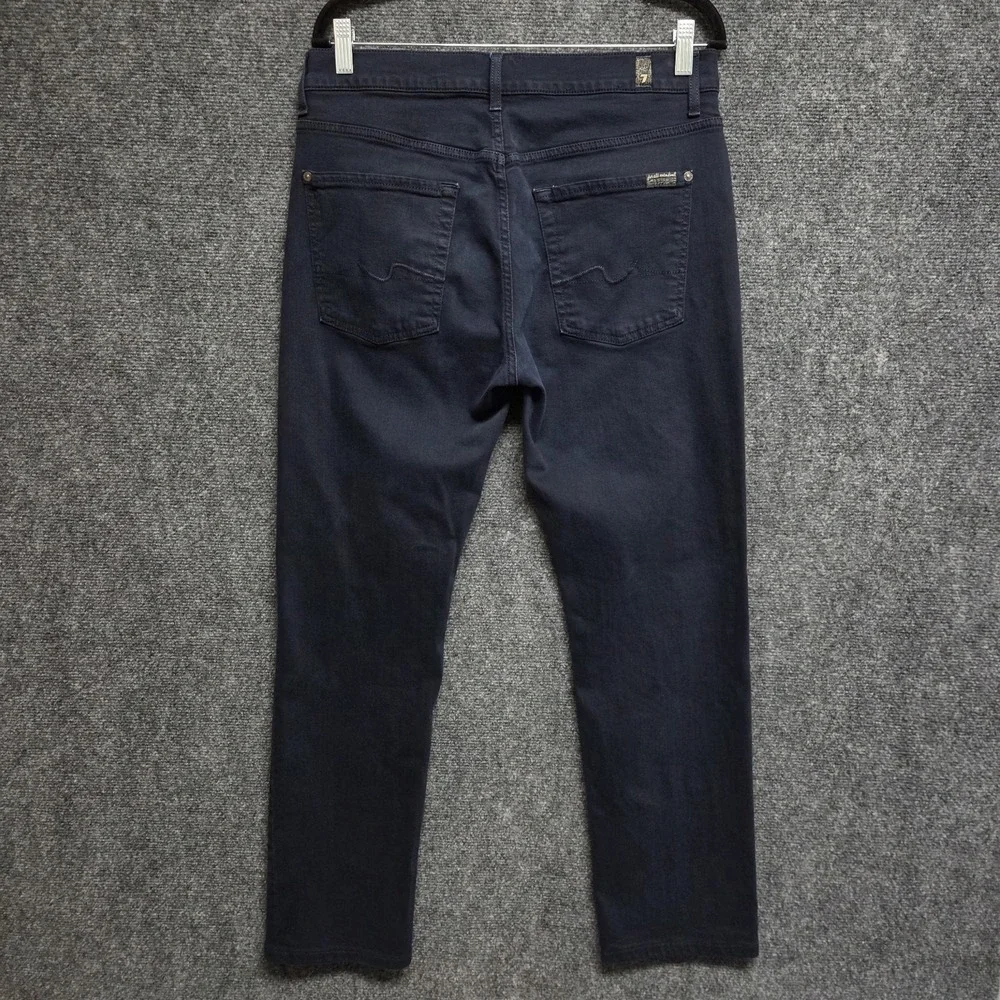 7 For All Mankind Slimmy Jeans Men 32x29 Navy Blue Luxe Performance Denim Casual